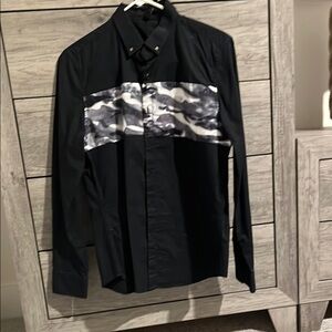 Black Camouflage Men's Shirt